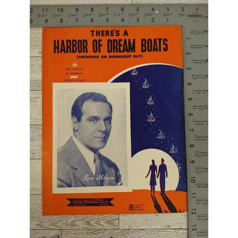 1938 Harbor of Dream Boats - Sheet Music‎ Russ Morgan Piano Vocals Guitar Piano